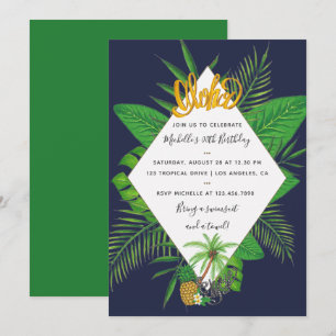 Invitation à une fête d'anniversaire Luau Aloha ha