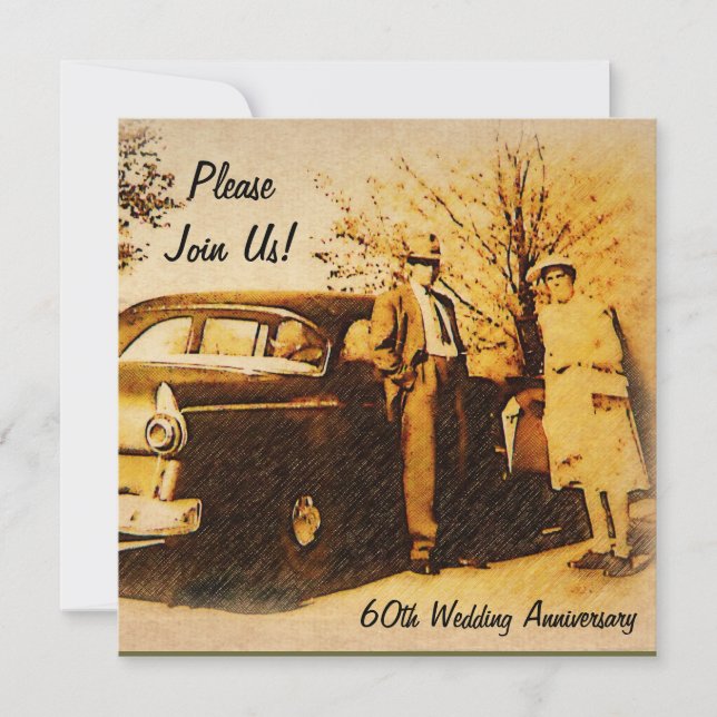 Invitation à une fête d'anniversaire marquant une  (Devant)