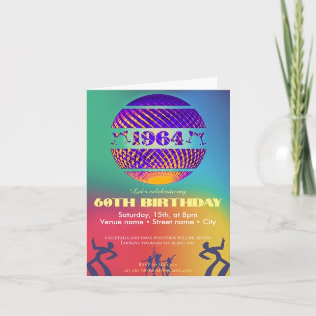 Invitation à une fête d'anniversaire née en 1964 (Devant)