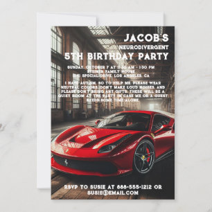 Invitation à une fête d'anniversaire neurodivergen
