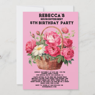 Invitation à une fête d'anniversaire neurodivergen