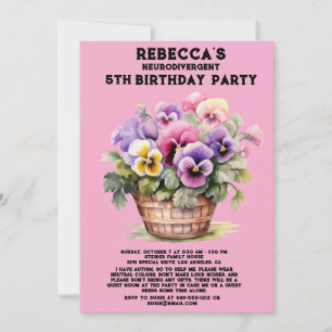 Invitation à une fête d'anniversaire neurodivergen