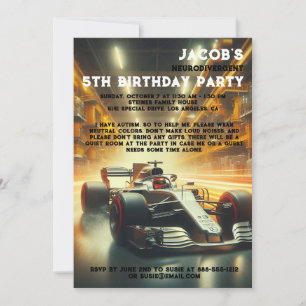 Invitation à une fête d'anniversaire neurodivergen