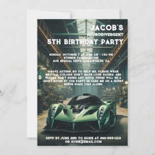 Invitation à une fête d'anniversaire neurodivergen
