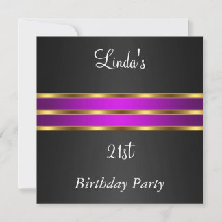 Invitation à une fête d'anniversaire noir violet o