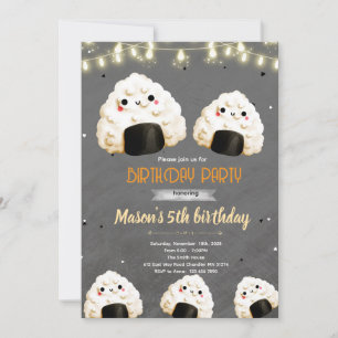 Invitation à une fête d'anniversaire Onigiri migno