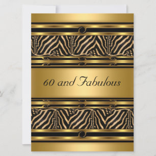 Invitation à une fête d'anniversaire Or 60 et Fabu