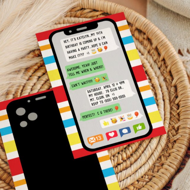 Invitation à une fête d'anniversaire par SMS, Fête (Créateur téléchargé)