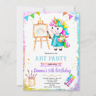 Invitation à une fête d'anniversaire peinture lico