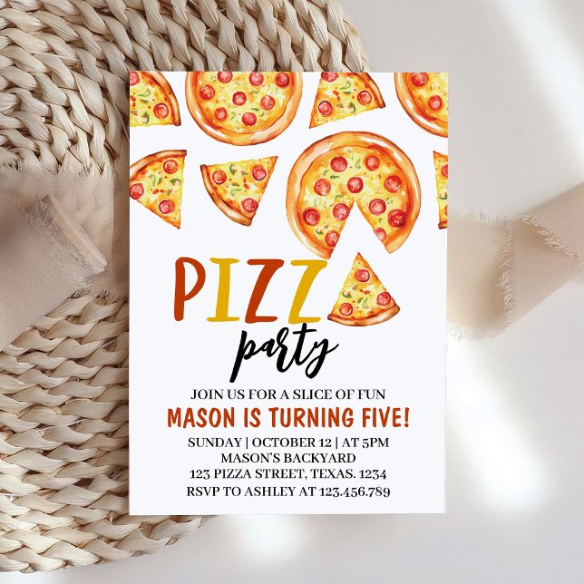 Invitation à une fête d'anniversaire Pizza Party (Créateur téléchargé)