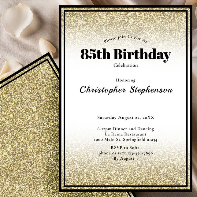 Invitation à une fête d'anniversaire pour 85 ans e (Créateur téléchargé)