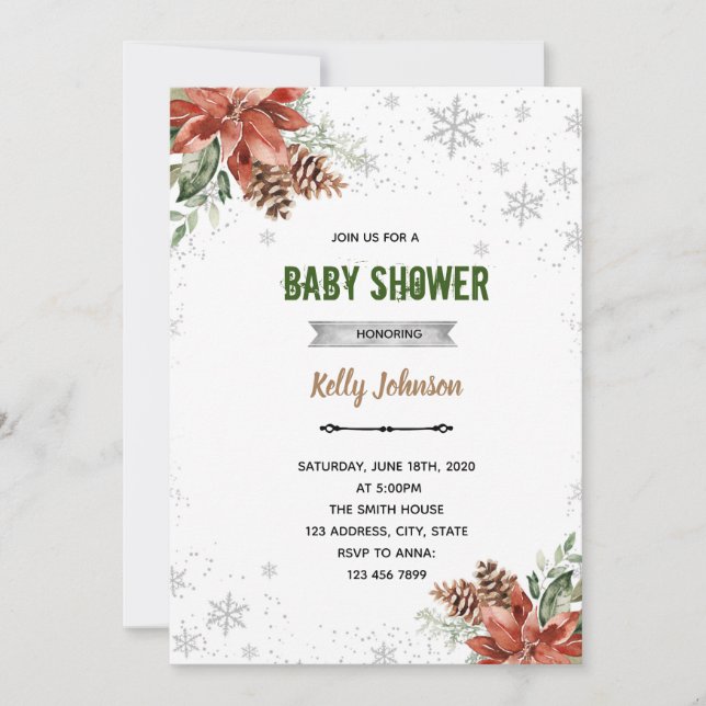 Invitation à une fête d'anniversaire pour bébé ave (Devant)