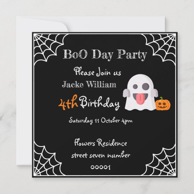 Invitation à une fête d'anniversaire pour enfants  (Devant)