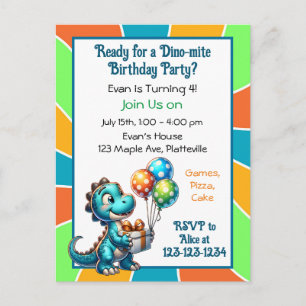 Invitation à une fête d'anniversaire pour enfants 