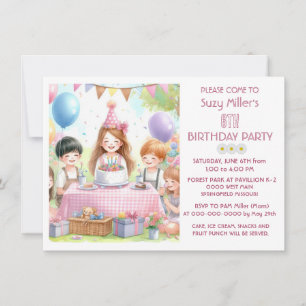 Invitation à une fête d'anniversaire pour filles d