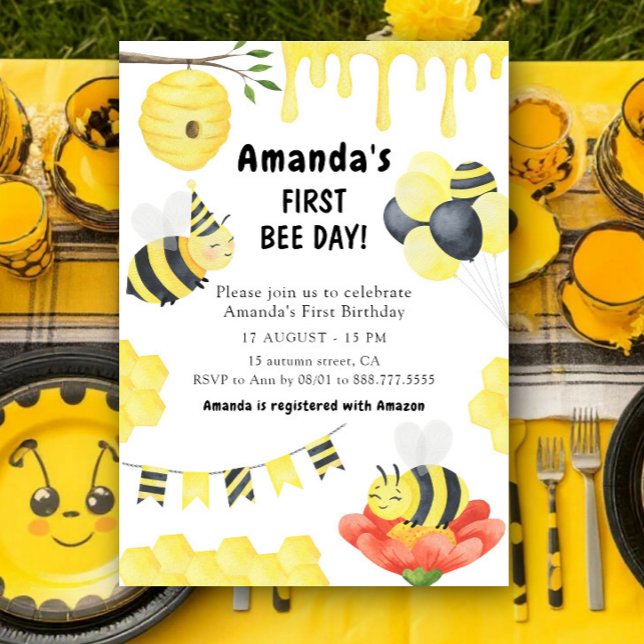 Invitation à une fête d'anniversaire pour le premi (Créateur téléchargé)