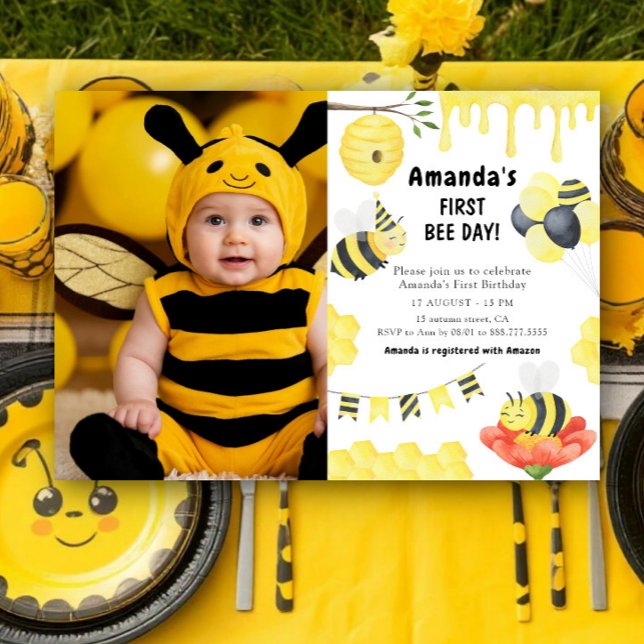 Invitation à une fête d'anniversaire pour le premi (Créateur téléchargé)