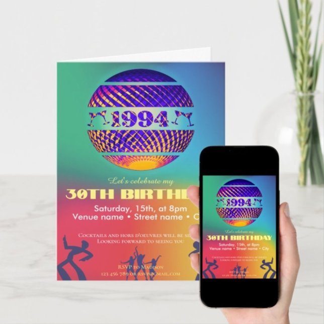 Invitation à une fête d'anniversaire pour les 30 a (Créateur téléchargé)