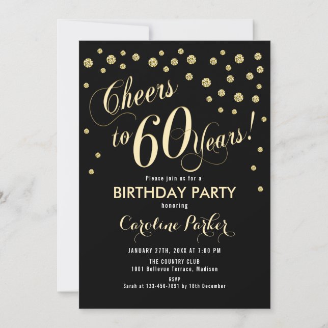 Invitation à une fête d'anniversaire pour les 60 a (Devant)
