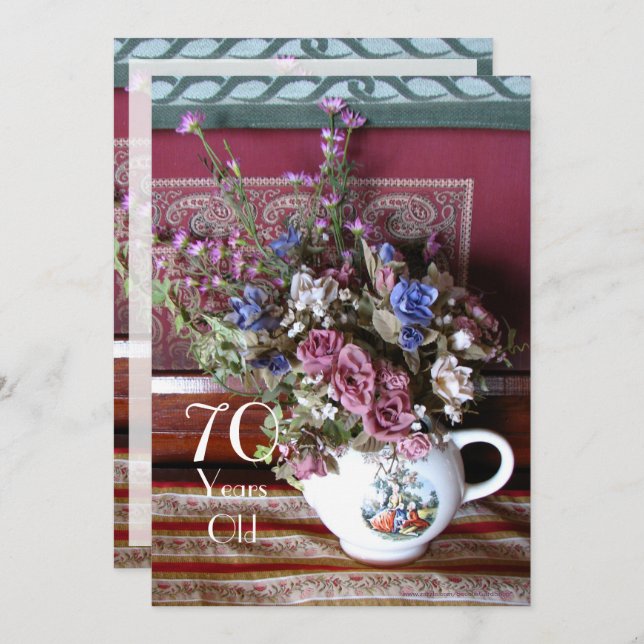 Invitation à une fête d'anniversaire pour les 70 a (Devant / Derrière)