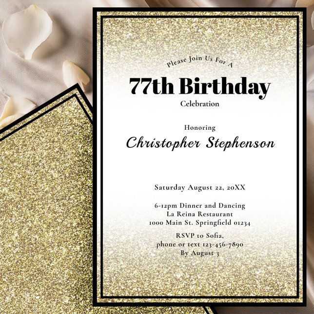 Invitation à une fête d'anniversaire pour les 77 a (Créateur téléchargé)