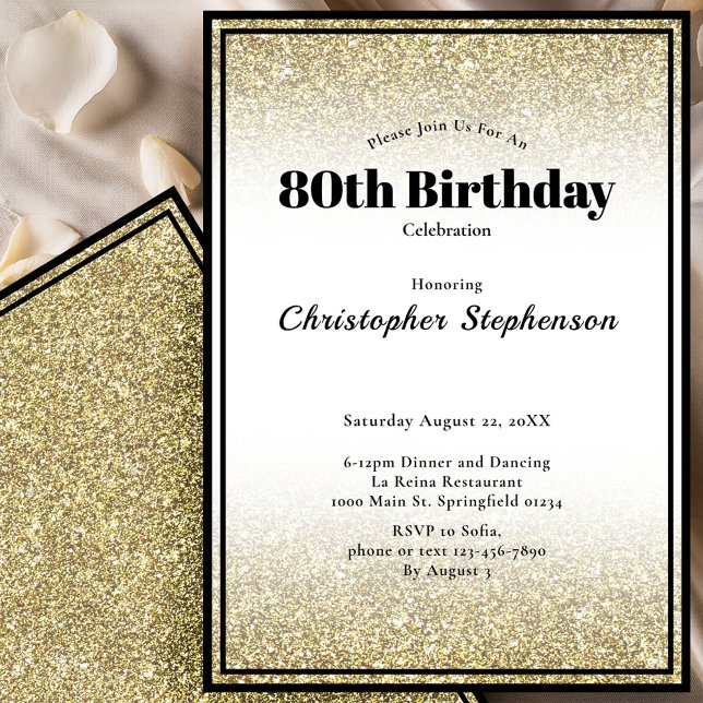Invitation à une fête d'anniversaire pour les 80 a (Créateur téléchargé)
