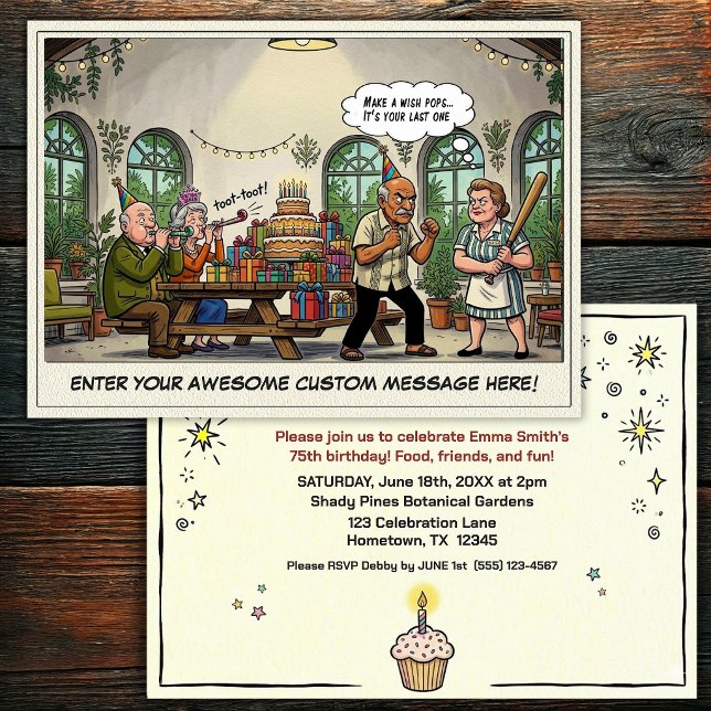 Invitation à une fête d'anniversaire pour senior (Créateur téléchargé)
