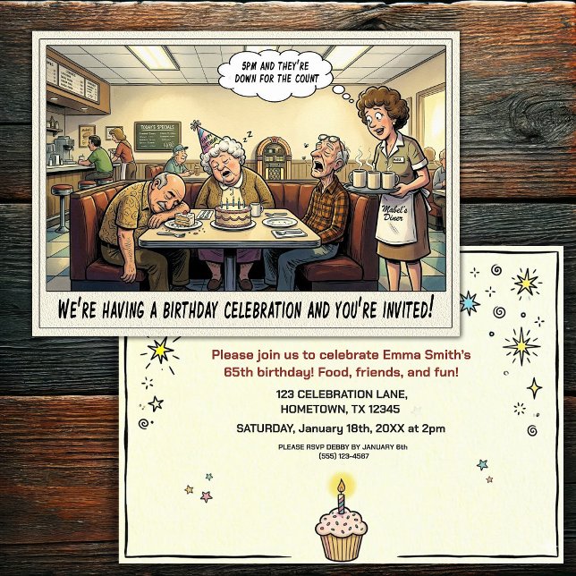 Invitation à une fête d'anniversaire pour senior (Créateur téléchargé)