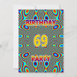 Invitation à une fête d'anniversaire psychedelique