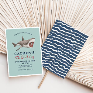 Invitation à une fête d'anniversaire requin