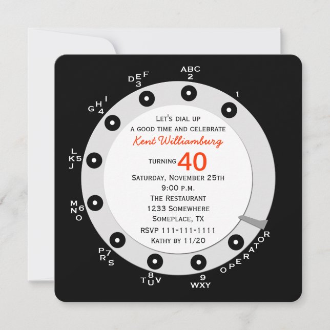 Invitation à une fête d'anniversaire rétro pour le (Devant)