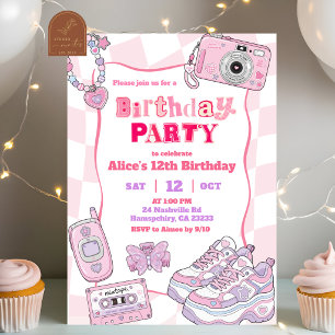 Invitation à une fête d'anniversaire rétro Y2k