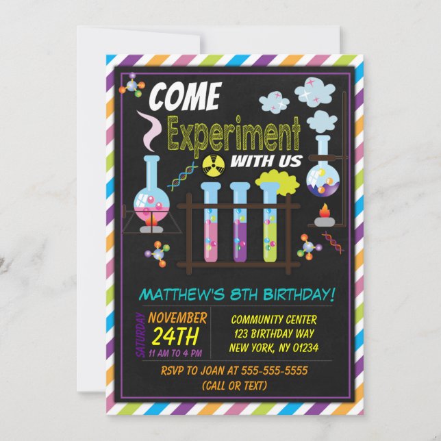 Invitation à une fête d'anniversaire scientifique  (Devant)