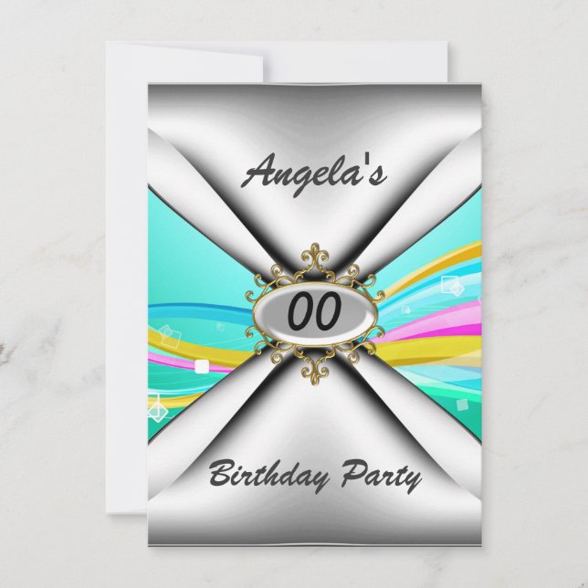 Invitation à une fête d'anniversaire soixante (Devant)