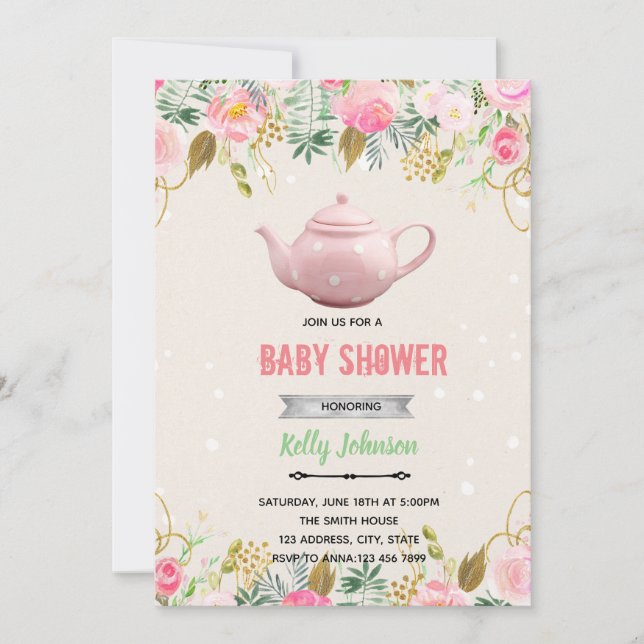 Invitation à une fête d'anniversaire sous la douch (Devant)