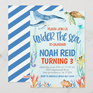 Invitation à une fête d'anniversaire sous la mer