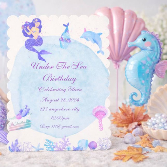 INVITATION À UNE FÊTE D'ANNIVERSAIRE SOUS LA MER (Créateur téléchargé)