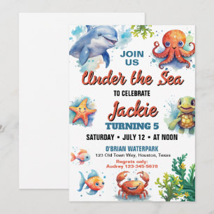 Invitation à une fête d'anniversaire sous la mer