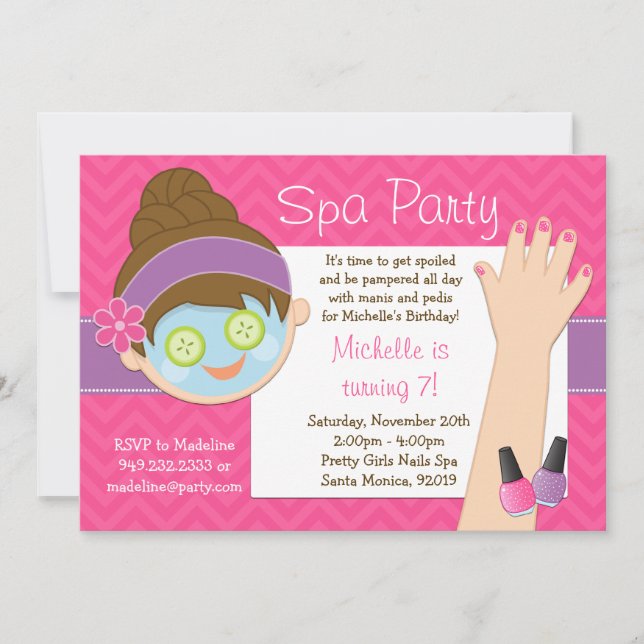 Invitation à une fête d'anniversaire Spa (Devant)