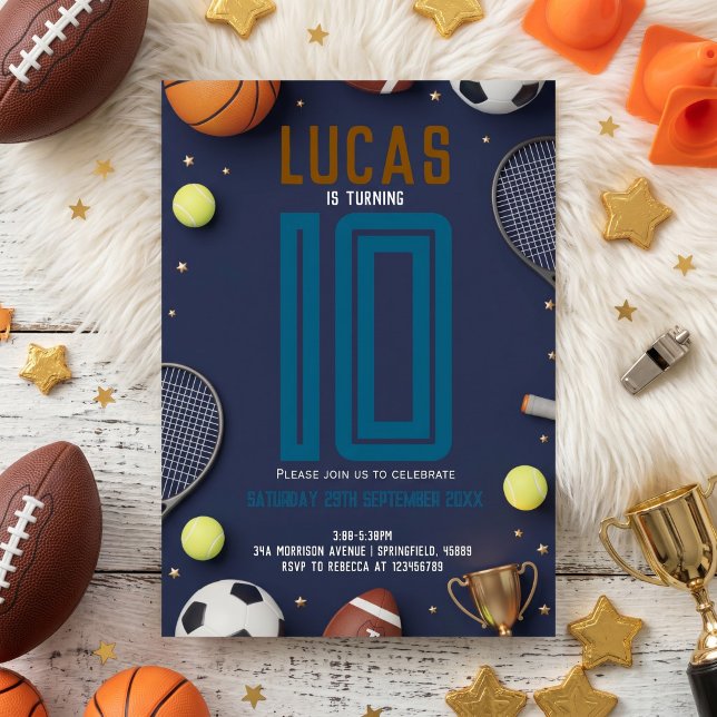 Invitation à une fête d'anniversaire sportive pour (Créateur téléchargé)