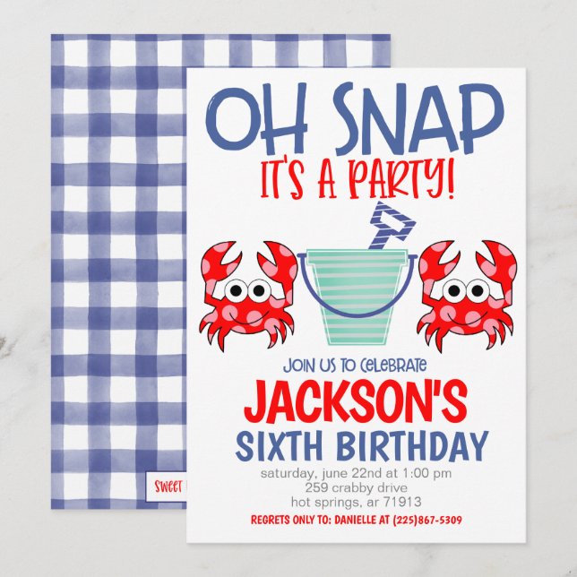Invitation à une fête d'anniversaire sur la plage (Devant / Derrière)