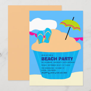 Invitation à une fête d'anniversaire sur la plage