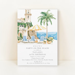 Invitation à une fête d'anniversaire sur la plage
