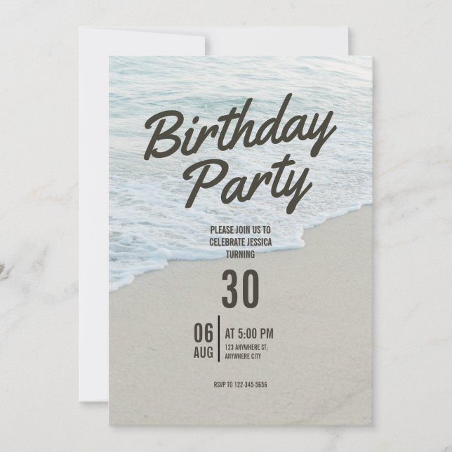 Invitation à une fête d'anniversaire sur le thème  (Devant)