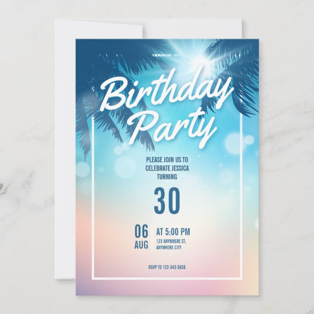 Invitation à une fête d'anniversaire sur le thème  (Devant)