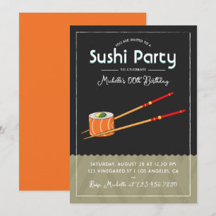 Invitation à une fête d'anniversaire Sushi
