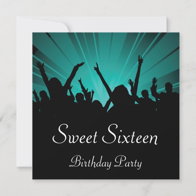 Invitation à une fête d'anniversaire Sweet 16 (Devant)