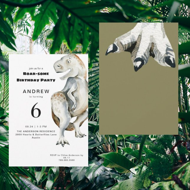 Invitation à une fête d'anniversaire T-Rex Roar-so (Créateur téléchargé)