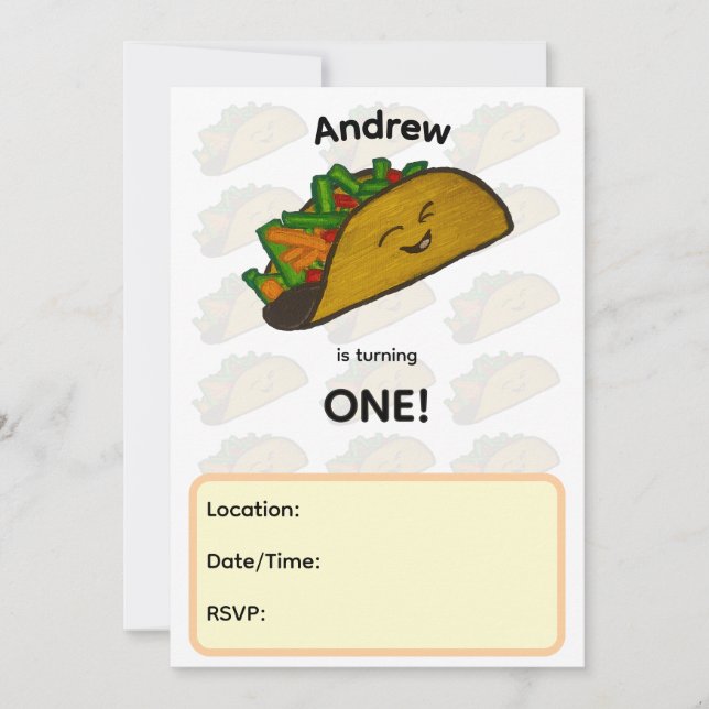 Invitation à une fête d'anniversaire Taco (Devant)