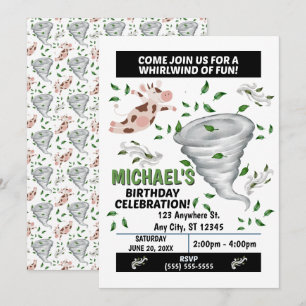 Invitation à une fête d'anniversaire Tornade